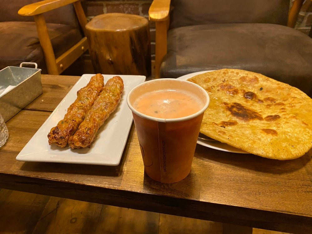 Seekh Kebab with Chai and Paratha