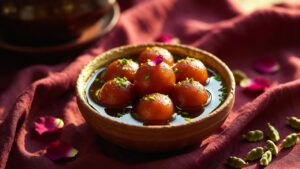 a-bowl-of-gulab-jamun-milk-solid-balls-in-sugar-syrup-garnished-with-rose-petals-served-at-an-eid-celebration